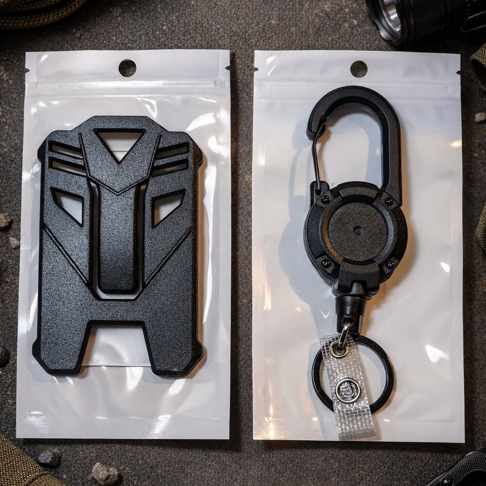 Heavy-Duty Work Badge Holder Set – Retractable Reel with Durable Card Sleeve